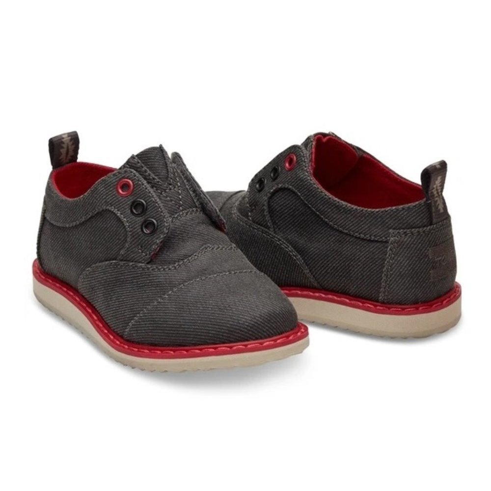 Toms Tiny Brogue Ash Twill Shoes